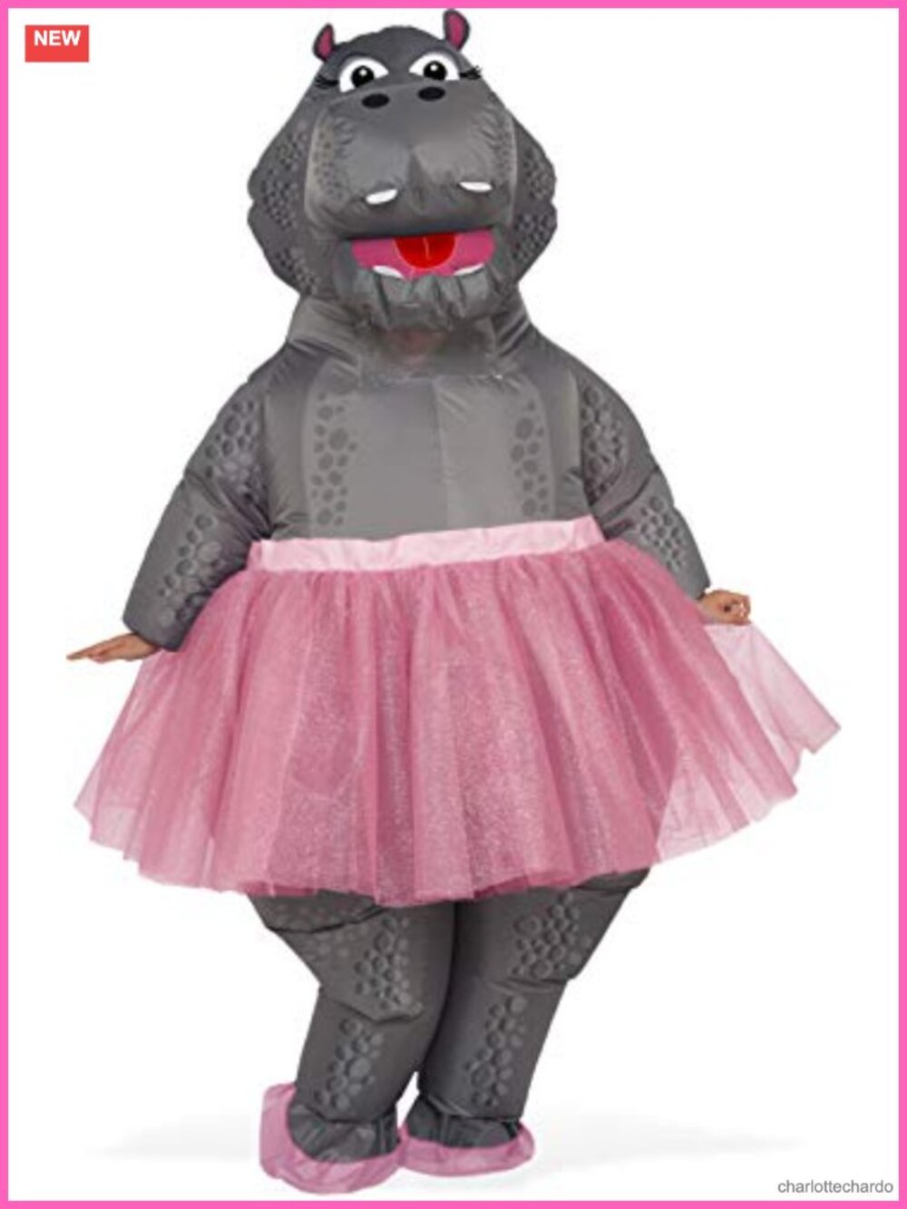 Inflatable Hippo Costume Adult Unisex One Size Fan Power Pack Hat